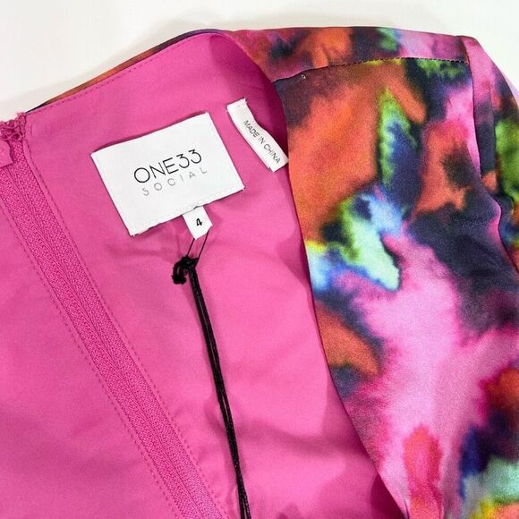 One33 Social Dress Womens 4 Mini Pink The Celia Cutout Cocktail Open Back Low V - Picture 4 of 14